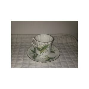 Hammersley & Co Fine Bone China Vintage Lily Of The Valley Demitasse Cup Saucer